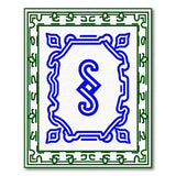 Ornate Blue Scroll Medallion Area Rug