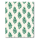 Green Leaf Pattern Area Rug on Cream