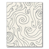 Swirling Curl Black White Abstract Area Rug