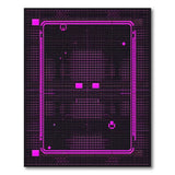 Pink Geometric Circuit Grid Area Rug