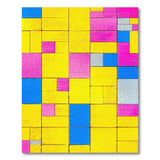 Vibrant Yellow-Pink-Blue Geometric Tile Rug