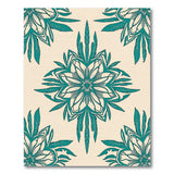 Blue and Teal Teal Floral Mandala Area Rug
