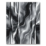 Black and White Black White Marble Swirl Area Rug