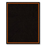 Swirling Black Abstract Area Rug with Bold Orange Border