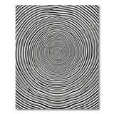 Hypnotic Black White Concentric Wave Area Rug
