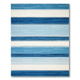 Coastal Blue Gradient Striped Area Rug