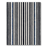 Bold Black Blue Vertical Stripe Area Rug