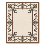 Ornate Acanthus Leaf Border Area Rug