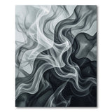 Black White Ethereal Smoke Swirl Area Rug