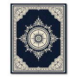 Navy Ornate Persian Medallion Rug