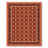 Orange Geometric Octagon Southwestern Rug