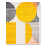 Yellow Overlapping Circles Geometric Area Rug