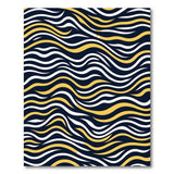 Navy Yellow Wavy Geometric Area Rug