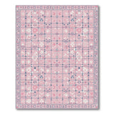 Blush Pink Persian Grid Motif Area Rug