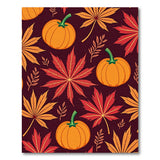 Orange Pumpkin Harvest Leaves Area Rug
