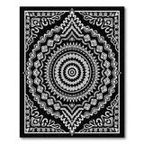 Traditional Persian Black and White Intricate Black White Mandala Persian Rug