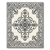 ODIKA Washable Vintage Damask Medallion Area Rug - Non-Slip Low Pile