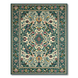 Blue and Teal Traditional Persian Teal Medallion Traditional Persian Area Rug