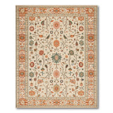 Cream Persian Floral Rug with Terracotta Border