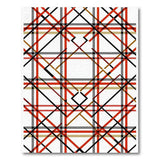 Red Black Gold Plaid Geometric Area Rug