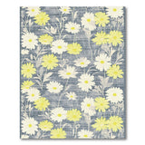 Vintage Yellow Daisy Grey Area Rug