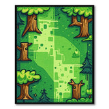 Pixel Forest Kids Cartoon Green Area Rug