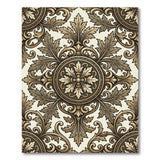 Ornate Gold Leaf Damask Area Rug