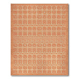 Burnt Orange Lattice Geometric Area Rug