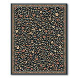 ODIKA Vintage Botanical Washable Rug - Low Pile Non-Slip Floral Area Rug