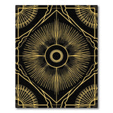 Geometric Modern Gold and Silver Gold Sunburst Geometric Area Rug