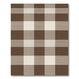 Brown Tan Checkered Plaid Farmhouse Rug