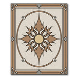 Ornate Sunburst Brown Tan Area Rug