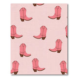Pink Cowboy Boots Pattern Area Rug