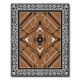 Terracotta Geometric Modern Rug with Black Borders