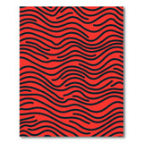 Bold Red Black Wavy Lines Area Rug