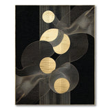 Geometric Modern Black Gold Geometric Abstract Area Rug
