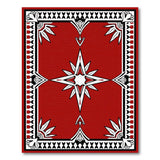 Red Red Starburst Southwestern Area Rug