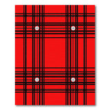 Bold Red Black Plaid Geometric Modern Area Rug