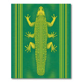 Tribal Gecko Lizard Green Area Rug