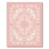 Pink Traditional Persian Pink Persian Floral Medallion Area Rug
