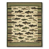 School of Striped Bass Fish Area Rug
