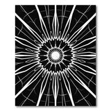 Radiant Black White Geometric Burst Area Rug
