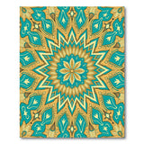 Traditional Persian Teal Gold Mandala Persian Area Rug