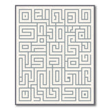 Grey Geometric Maze Area Rug