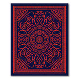 Deep Navy Persian Rug with Bold Red Mandala