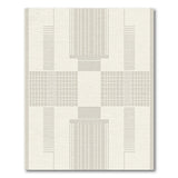 Neutral Geometric Grid Area Rug