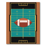 Blue and Teal Teal Football Field Area Rug