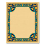Teal Gold Ornate Persian Border Area Rug