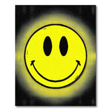 ODIKA Yellow Retro Smiley Face Washable Area Rug - Low Pile Pop Art Non-Slip Rug