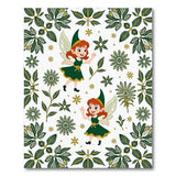 Whimsical Green Fairy Leaf Area Rug